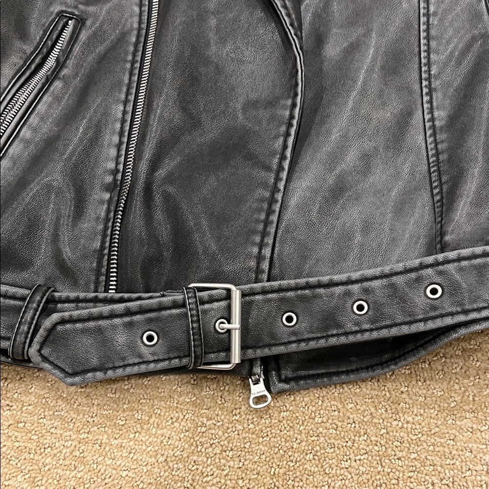 Pull&Bear Dark Gray Biker Jacket for Men - Picture 6 of 8